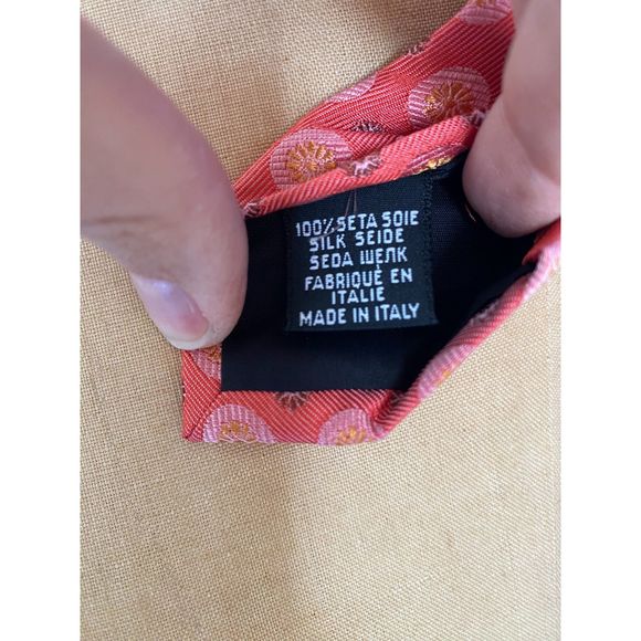 Boss Hugo Boss 100% Silk Pink Coral Daisy Floral Neck Tie Made in Italy - Picture 5 of 6